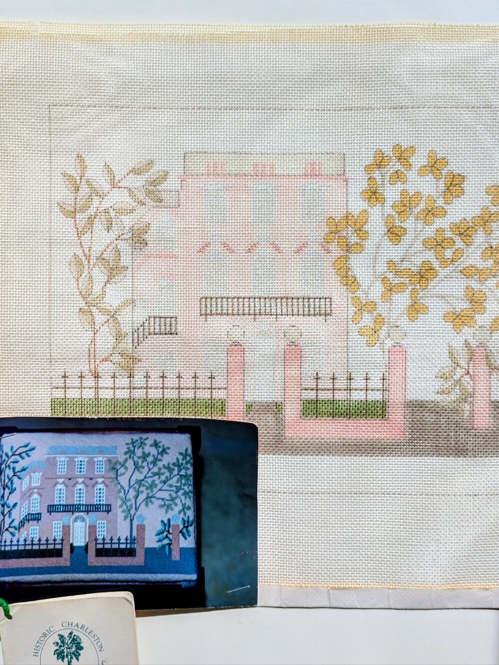 Historic Charleston Needlepoint Canvas Handpainted Russell House Federal Style